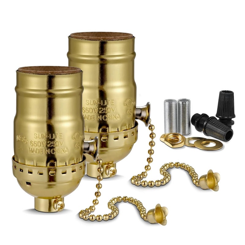 EMNOOTI Pull Chain Light Socket Replacement,E26 Standard Screw Lamp Socket,Bulb Socket with Pull Chain Lamp Switch for Table and Floor Lamp,UL Listed - Image 1